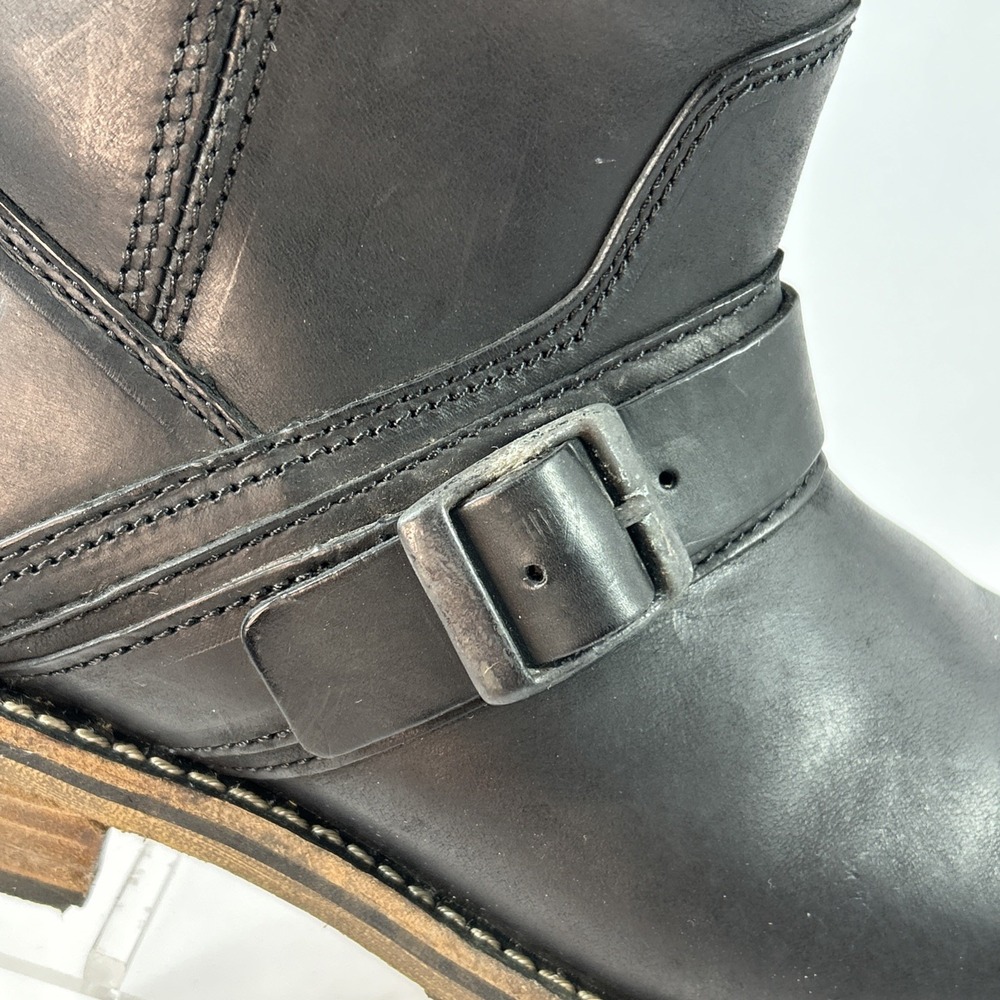 L.L.Bean Roughout Leather Engineer Boots Men's Sz 11 Harness Black Goodyear Welt - Picture 3 of 15